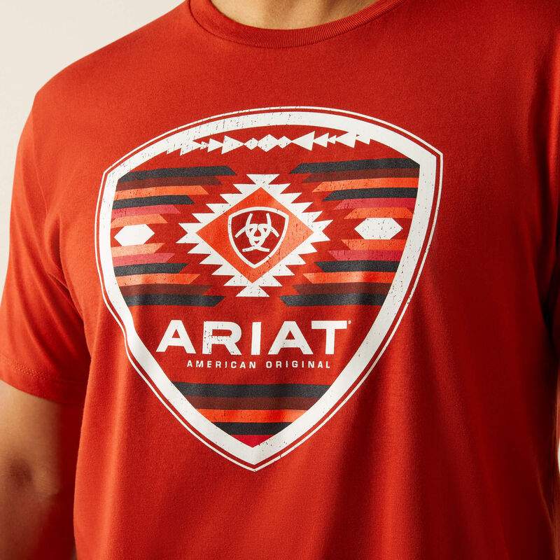 Ariat Mens Geo Fill Tee Red Ochre