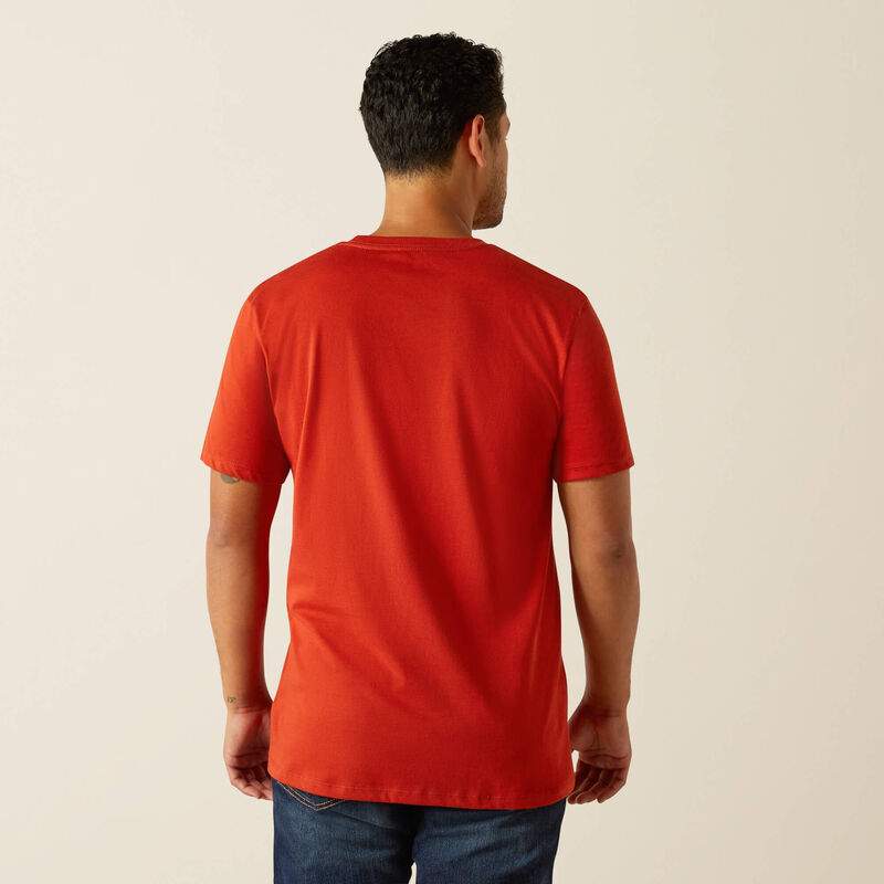 Ariat Mens Geo Fill Tee Red Ochre
