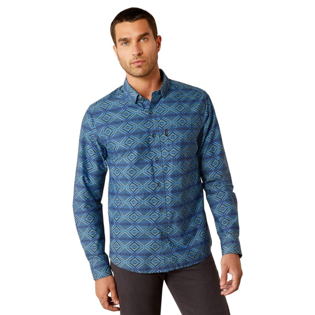 Ariat Mens Mckay Mod Fit Shirt Dark Blue