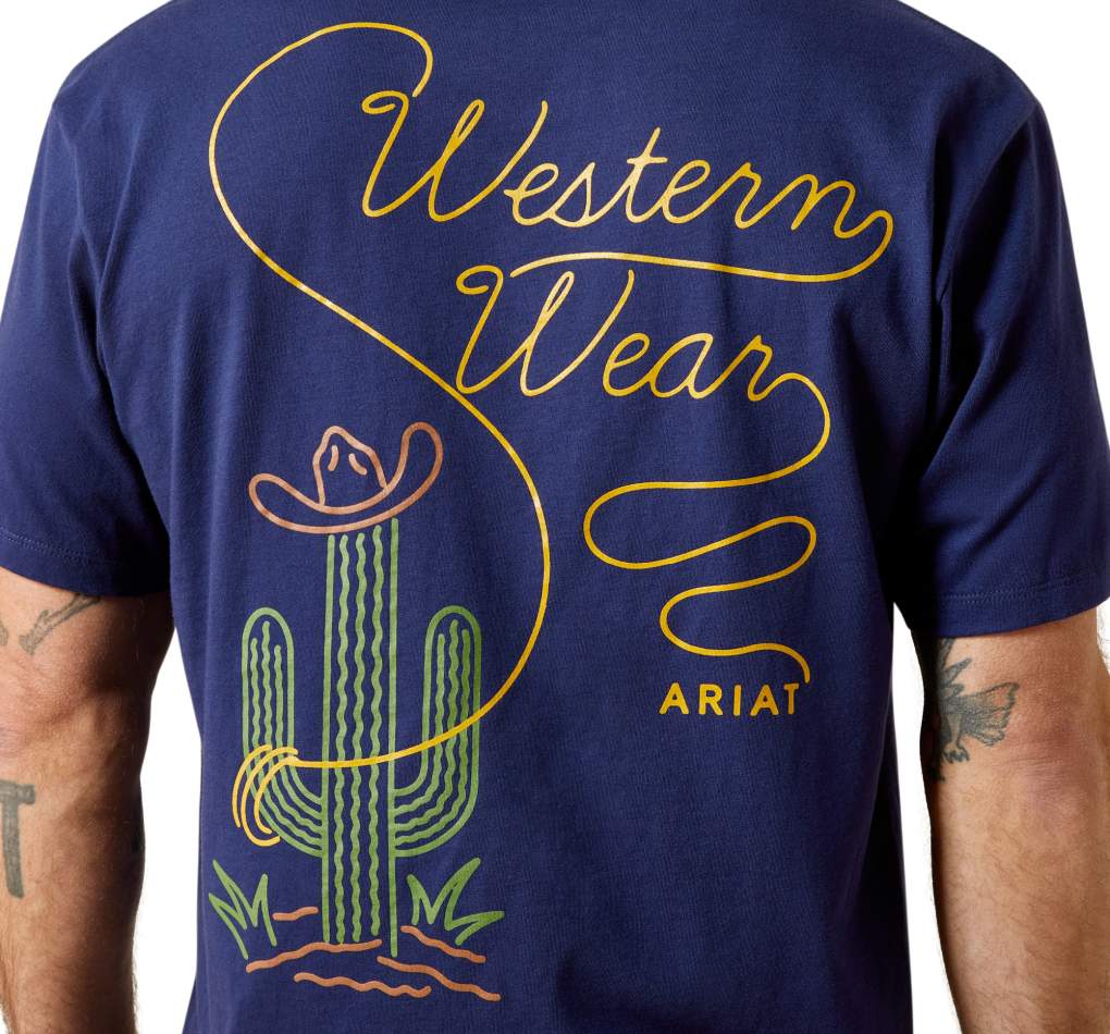Ariat Mens Neon Cactus Tee Medieval Blue