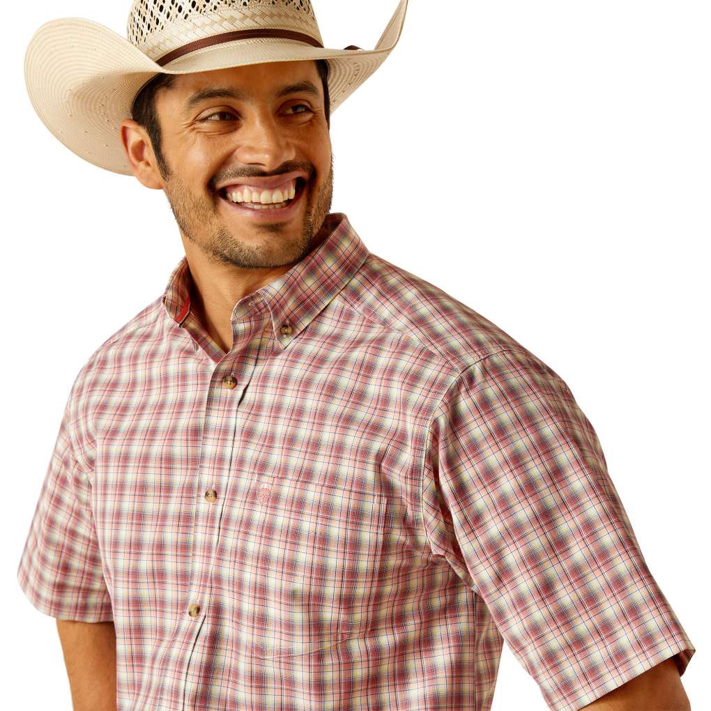 Ariat Mens Pro Thatcher Short Sleeve Shirt Tea Rose