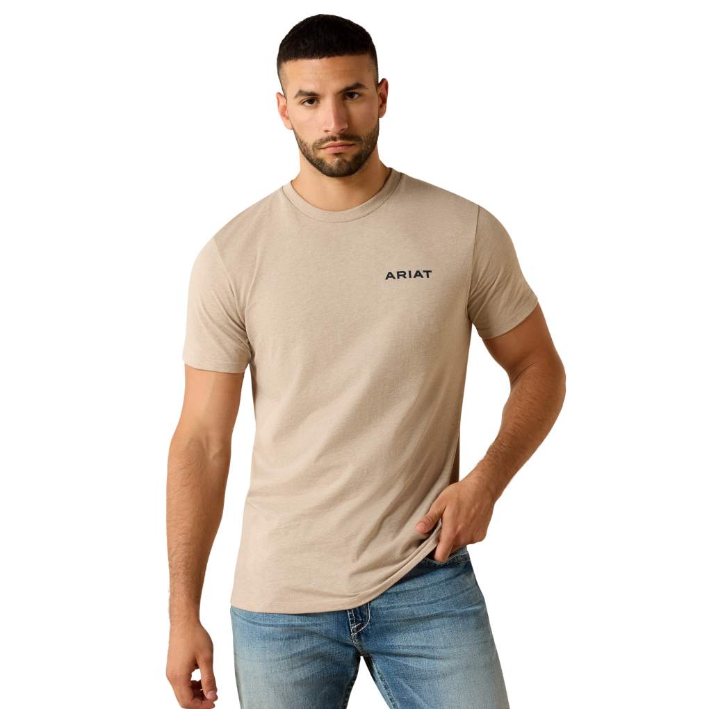 Ariat Mens Sandstone Shield Tee Brindle Heather