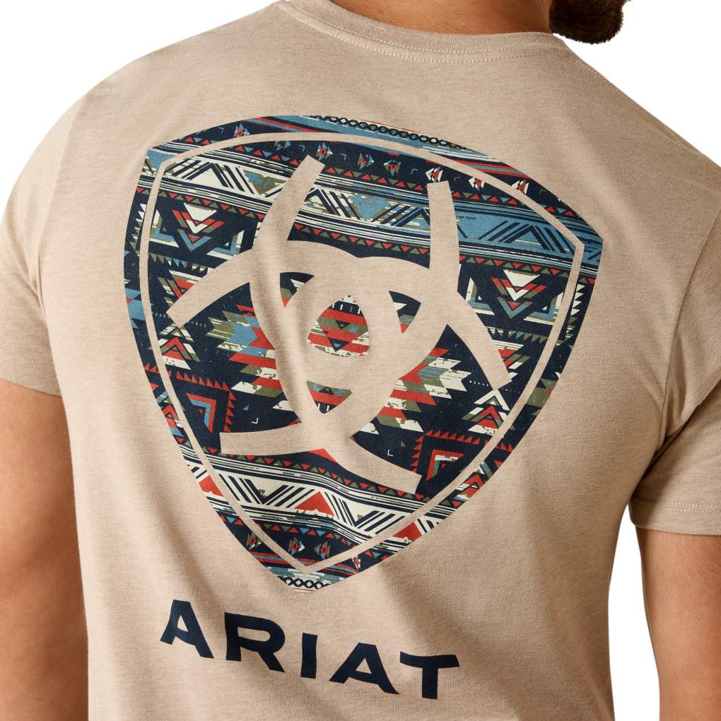 Ariat Mens Sandstone Shield Tee Brindle Heather