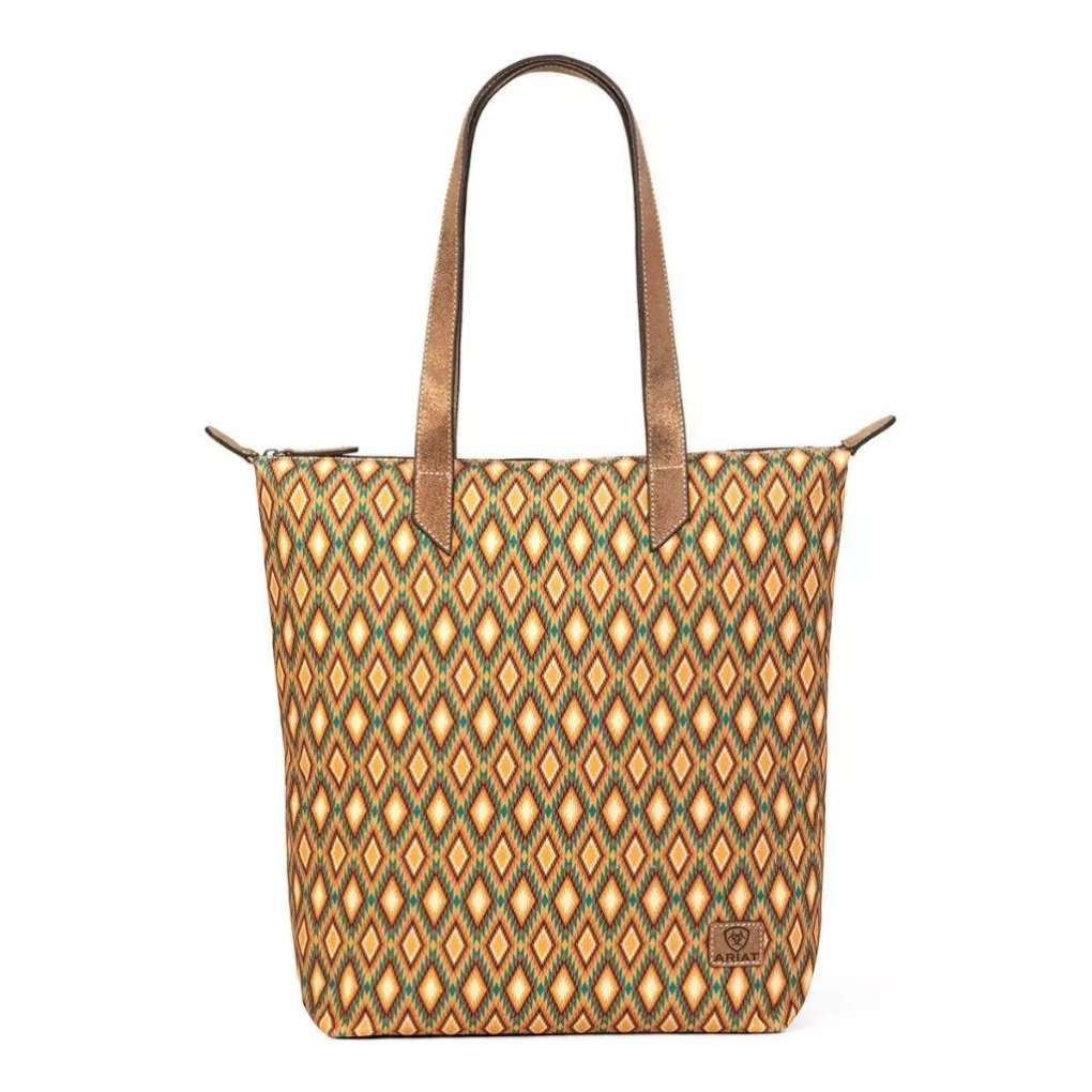 Ariat Tote Bag Southwest Diamond Print Brown