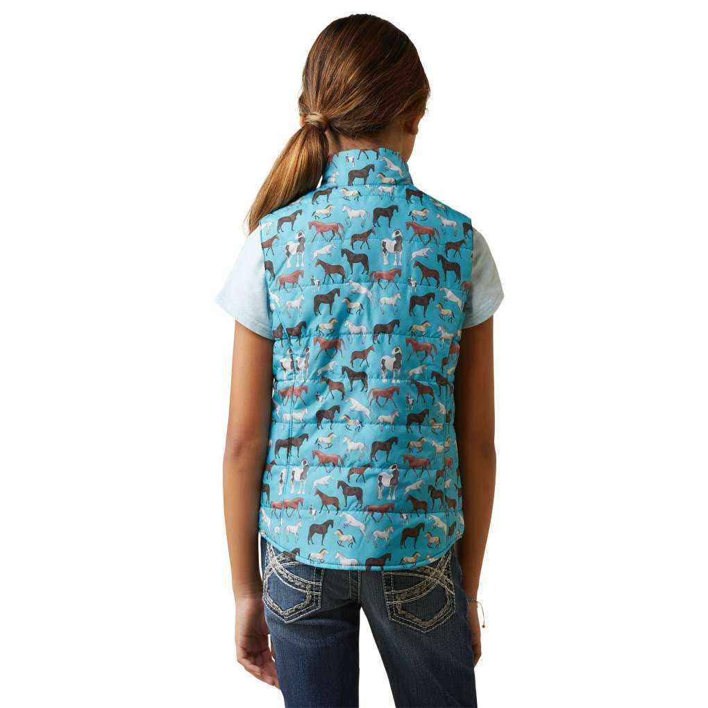 Ariat Youth Bella Reversible Vest Mosaic Blue/Aqua Foam Herd
