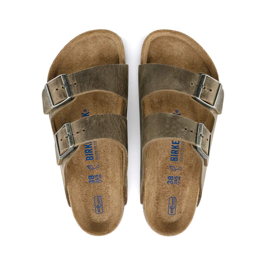 Birkenstock Arizona SFB Faded Khaki Oiled Leather Regular