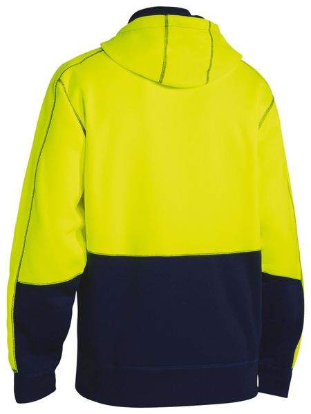 Bisley Fleece Hoodie HiVis Yellow/Navy