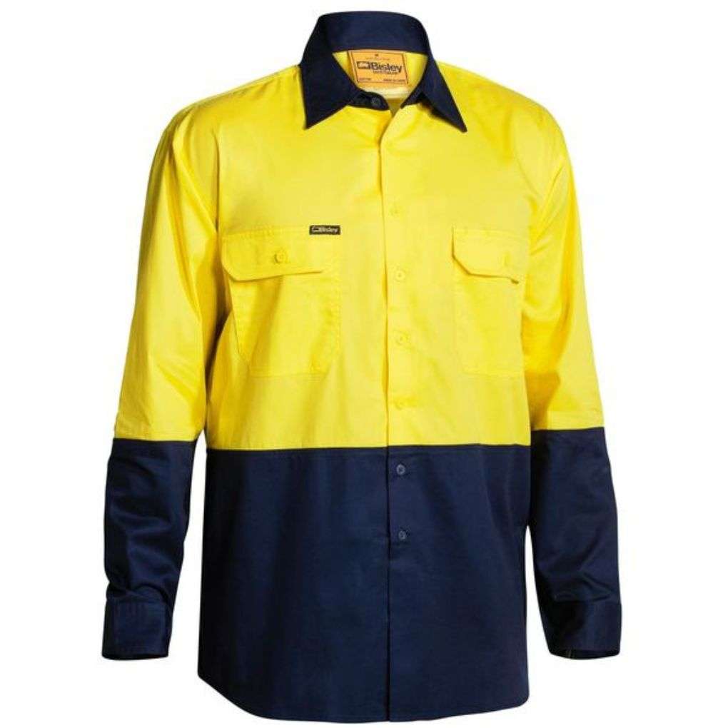 Bisley Hi Vis 2 Tone Lightweight Drill Shirt Bs6895