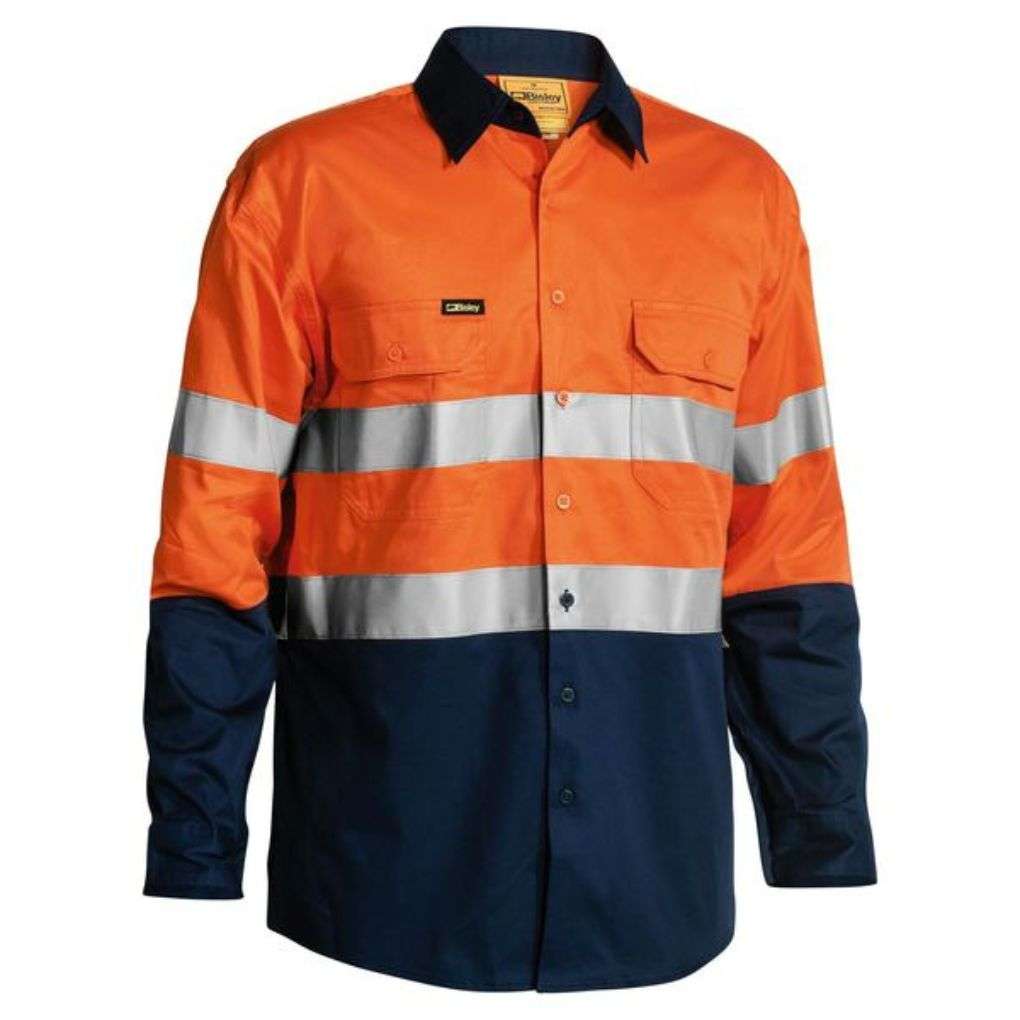 Bisley Hi Vis 2 Tone Lightweight Shirt With 3M Tape Bs6896
