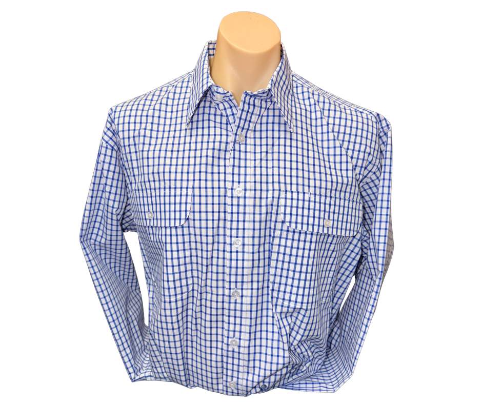 Bisley Mens BS70417 Blue/White Small Check Shirt