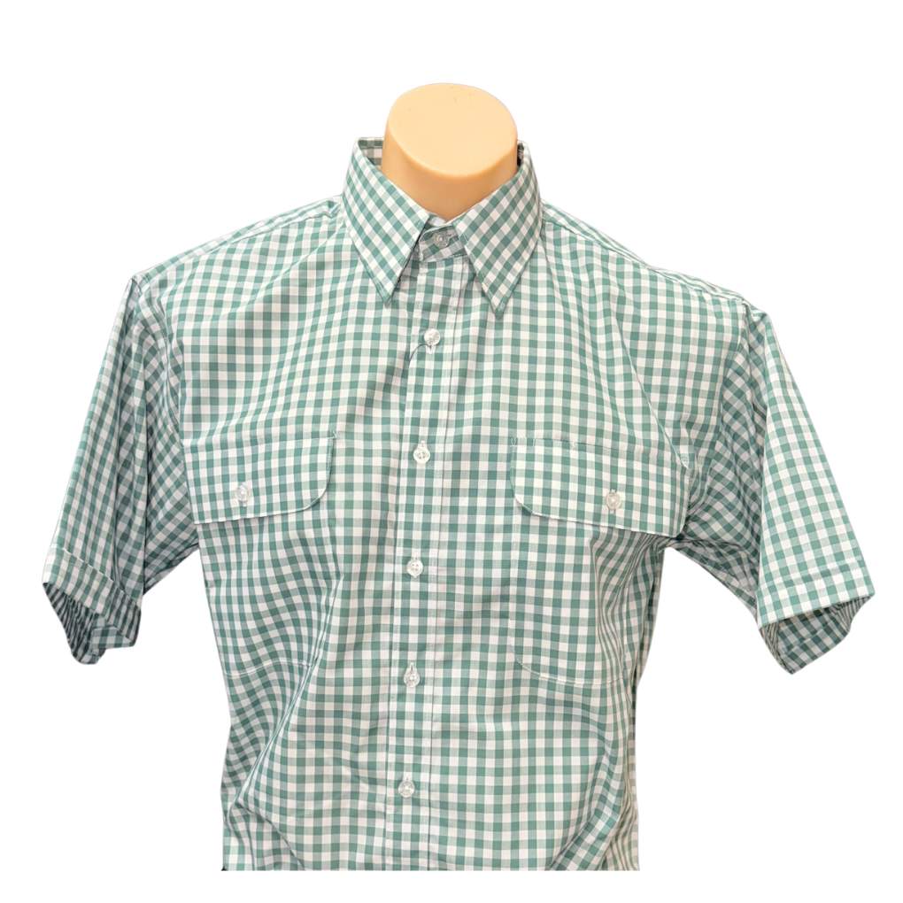 Bisley Mens BS20454 S/S Green/White Check Shirt