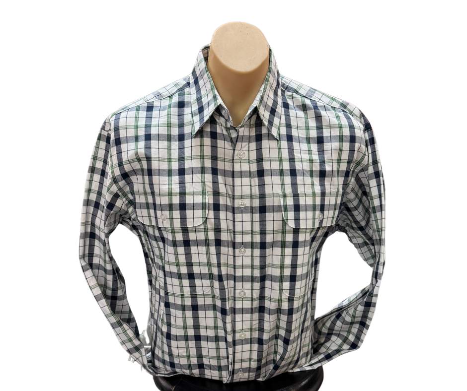 Bisley Mens BS70402 Green/Blue/White Plaid Workshirt