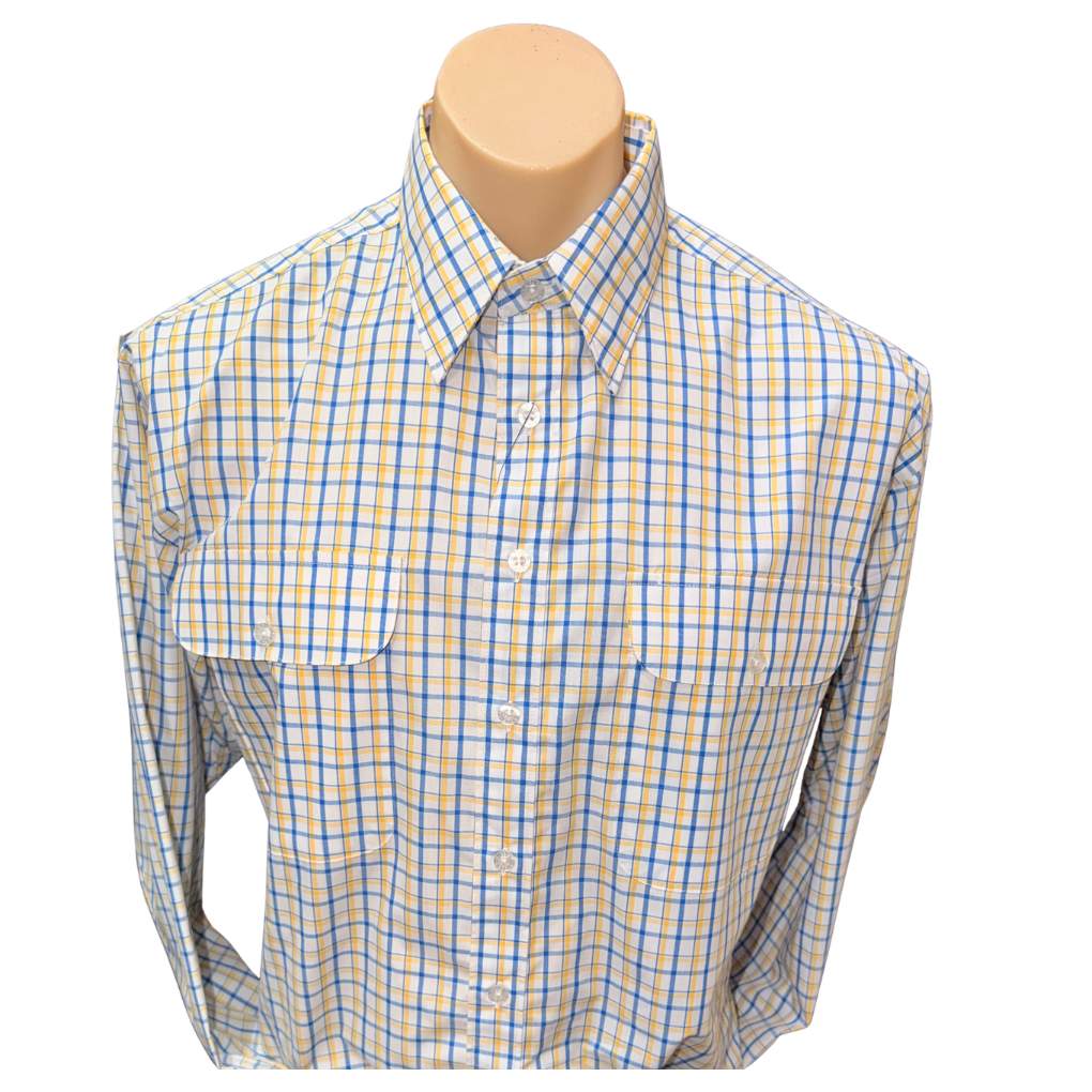 Bisley Mens BS70461 Yellow/Blue/White Plaid Shirt