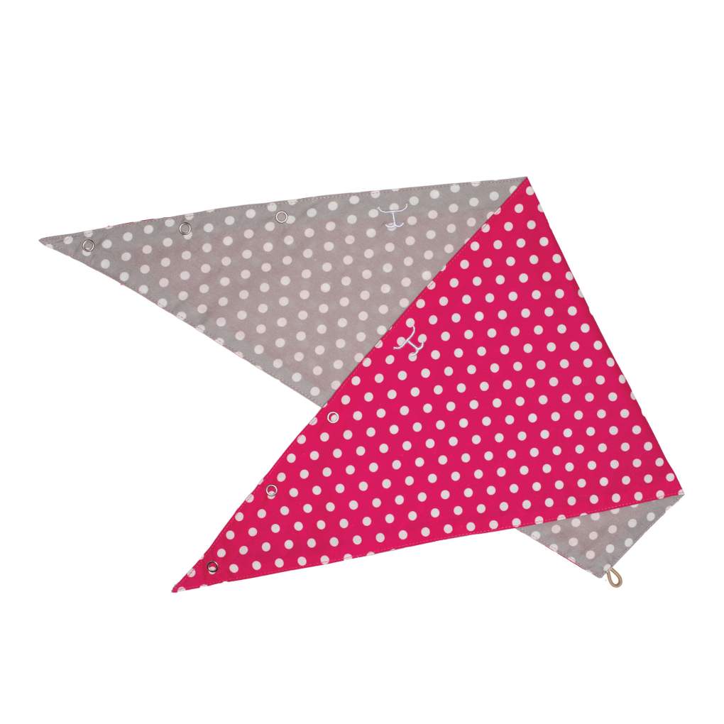 JCA Carlee Smoke Grey/White Polka Dots &amp; Raspberry/White Dots Double Sided Scarf