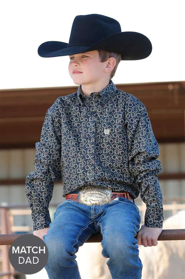Mint Pattern Cinch Shirt for Boys