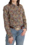 Cinch Ladies Olive Paisley Shirt