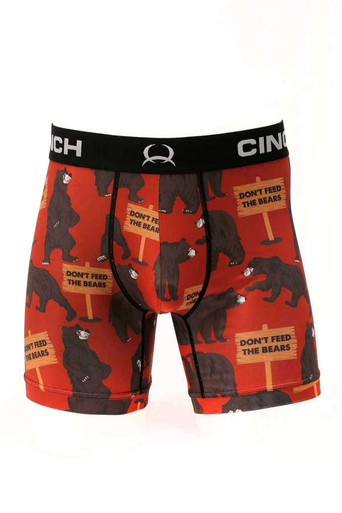 Cinch Mens Bears Boxers 6 Inch