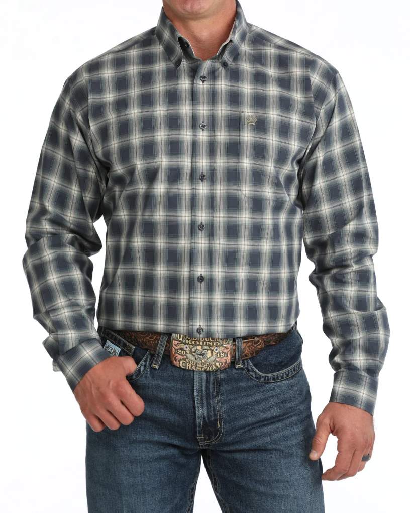 Cinch Mens MTW1106129 Contrast Plaid Shirt