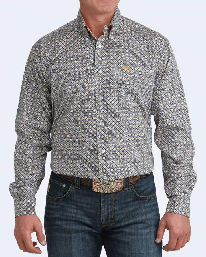 Cinch Mens MTW1106073 Geo Print Shirt