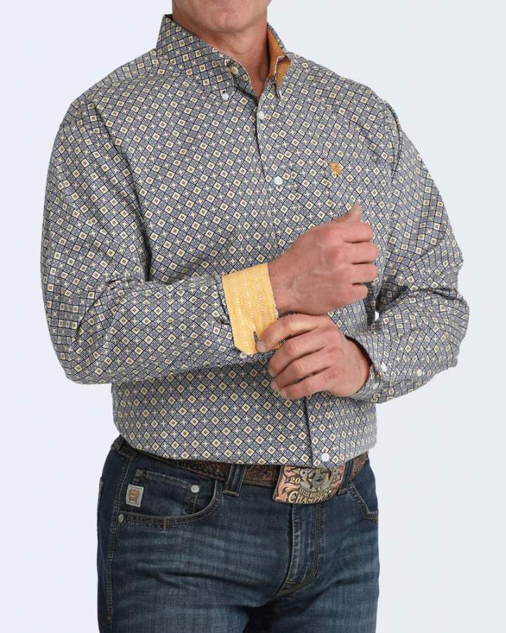 Cinch Mens MTW1106073 Geo Print Shirt
