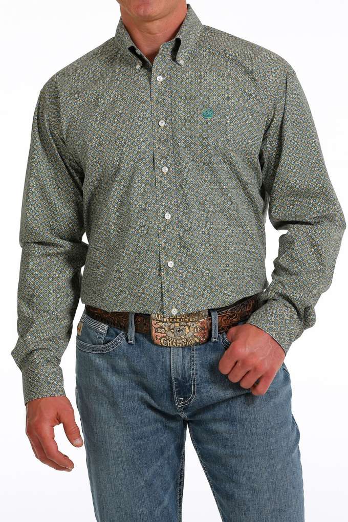 Cinch Mens Geo Print Classic Shirt