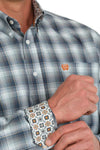 Cinch Mens Navy/Grey Plaid MTW1105893 Shirt