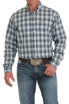 Cinch Mens Navy/Grey Plaid MTW1105893 Shirt