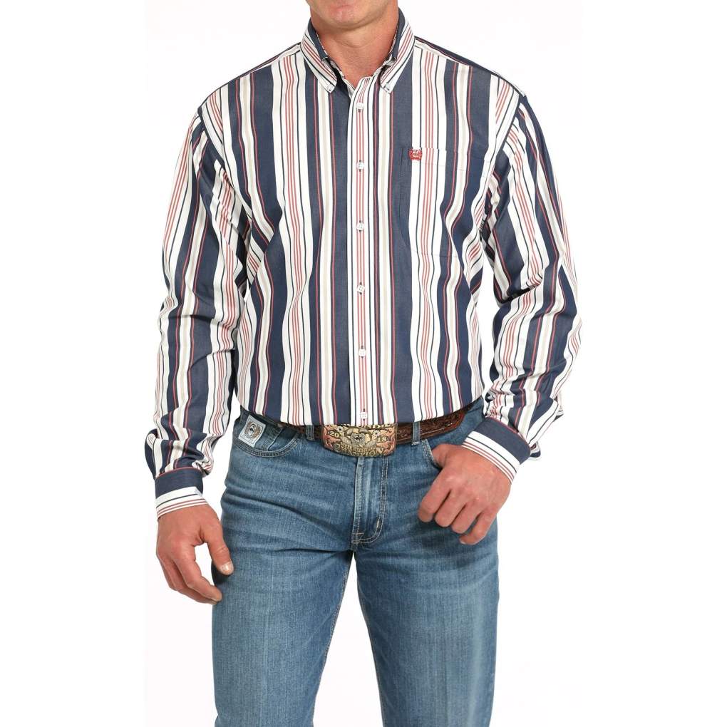 Cinch Mens Striped MTW1105938 Classic Shirt