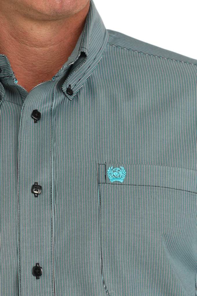 Cinch Mens Teal/Grey/black Striped MTW1105908 Shirt