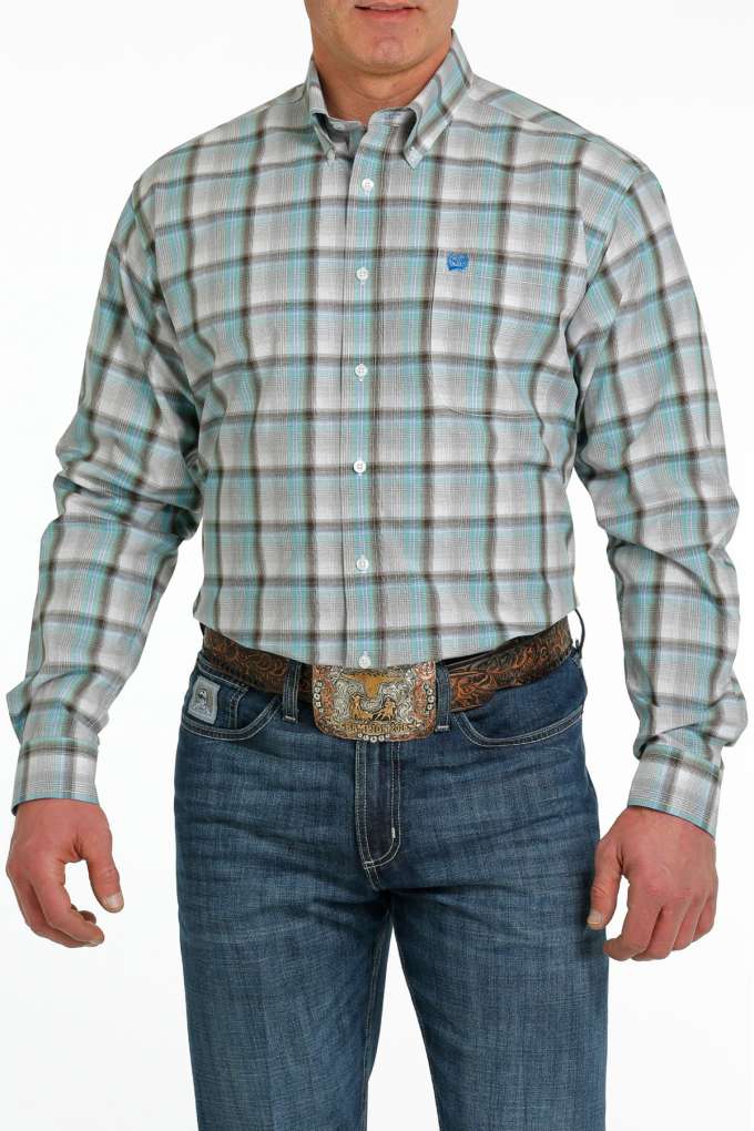Cinch Boys' Long Sleeve Plaid Button Down Shirt - Multi - s/6-8