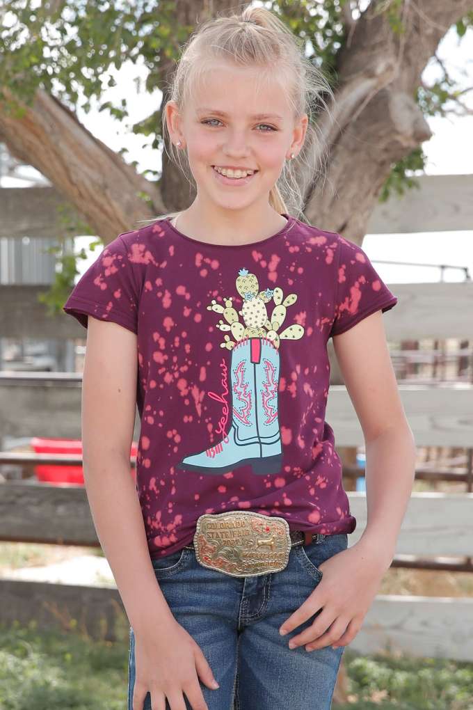 Cruel Girl Girls Boot Cactus Tee
