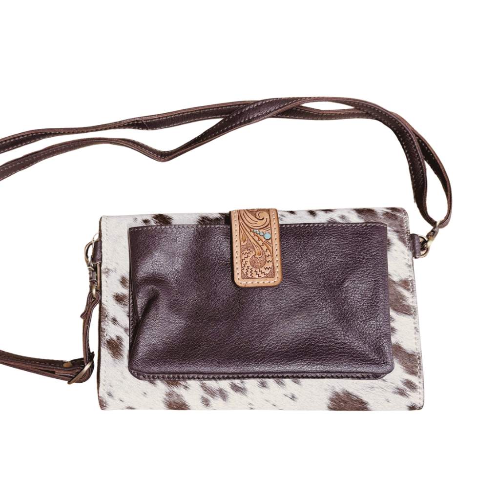 Design Edge Cancun Bag Tooled Brown/white