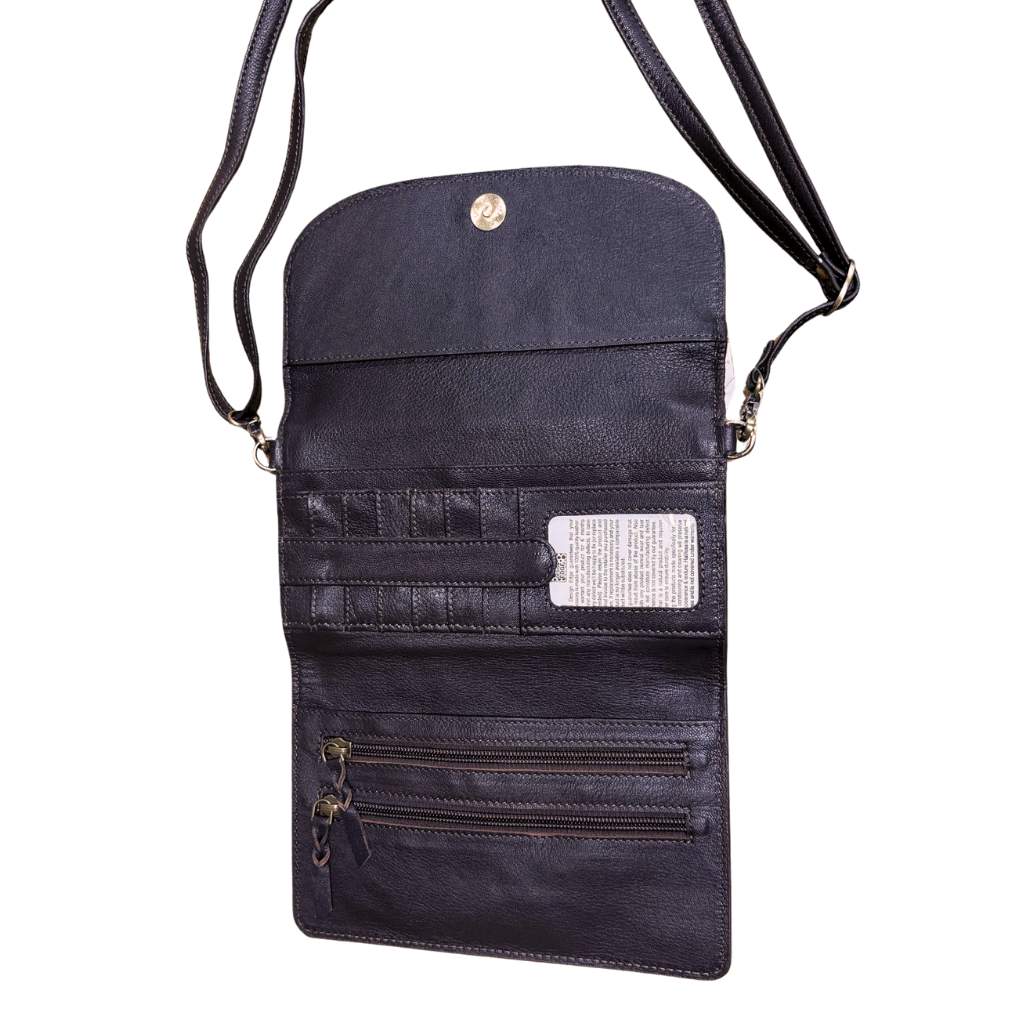 Design Edge Cancun Bag Tooled Brown/white