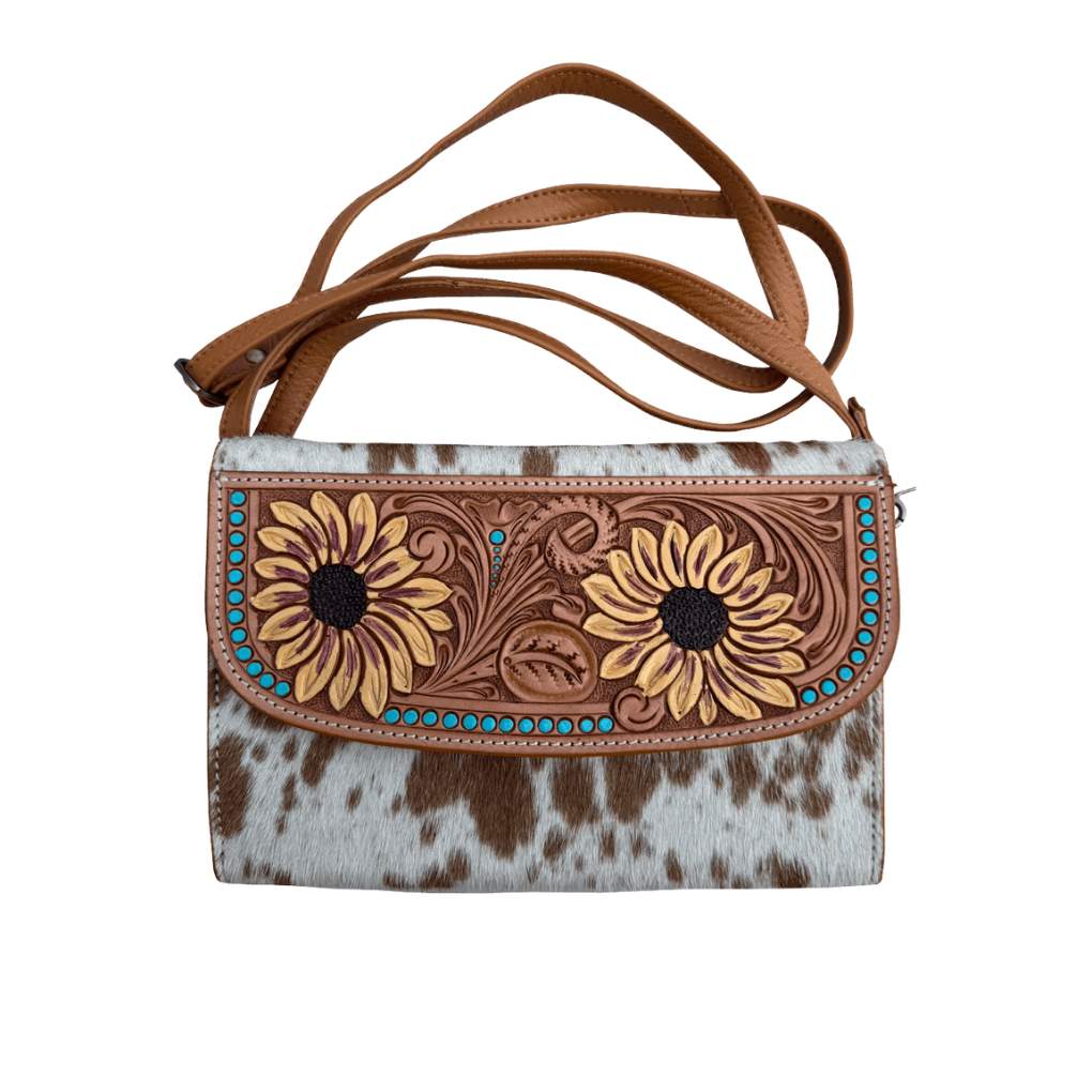 Design Edge Cancun Bag Tooled Tan/White