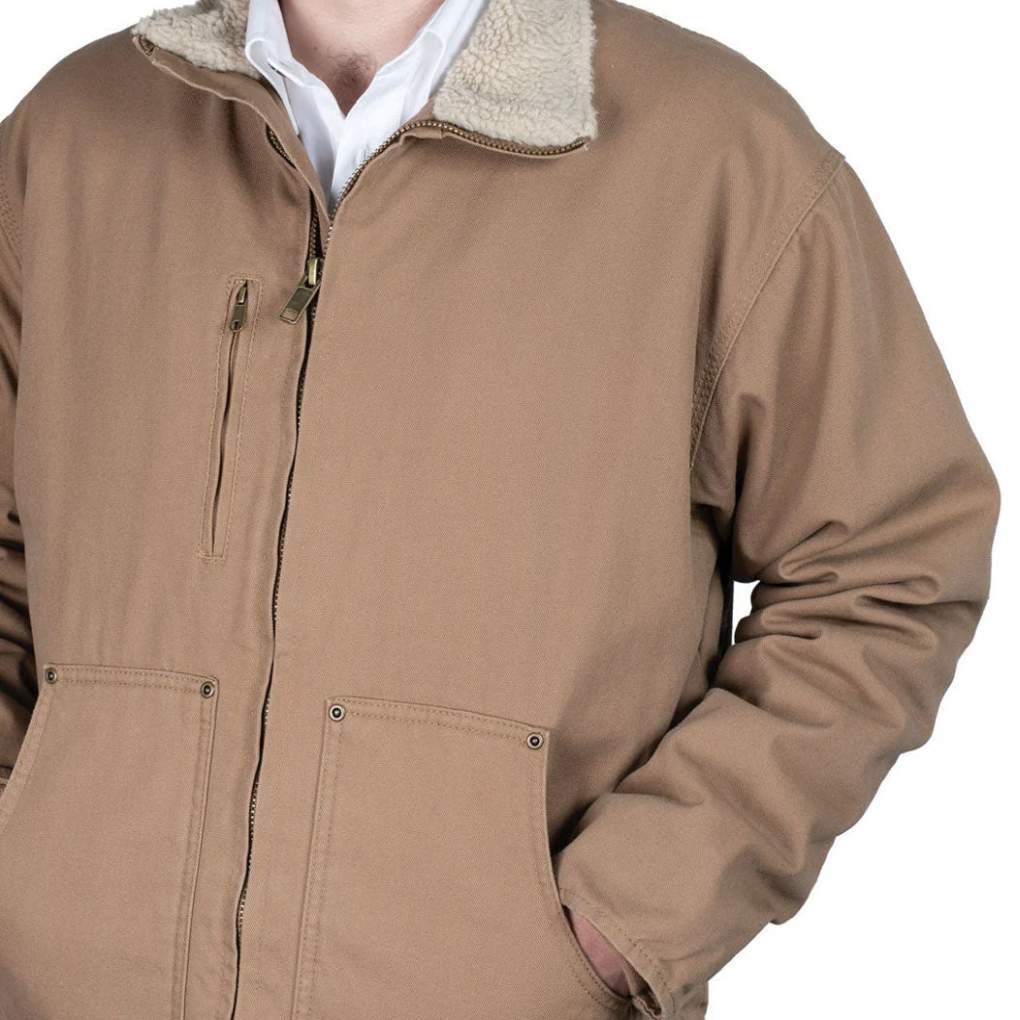 Just Country Mens Diamantina Sherpa Jacket Khaki