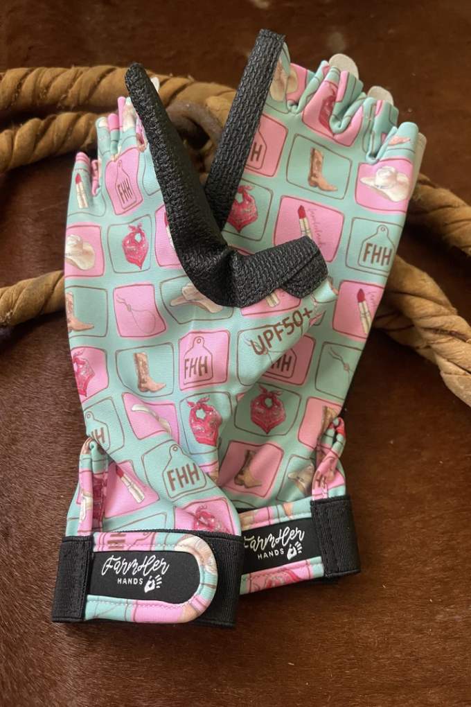 FarmHer Hands Sunprotection Gloves Howdy Honey Extended Wrist