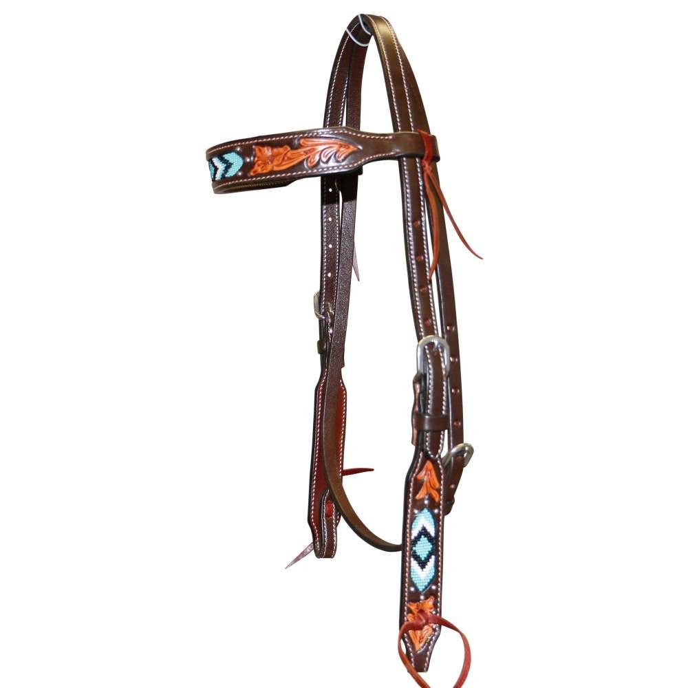 Fort Worth Beaded Headstall Turquoise
