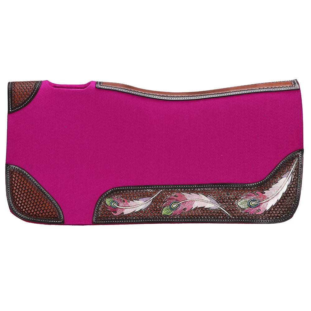 Fort Worth Feather Tooled Felt Saddle Pad