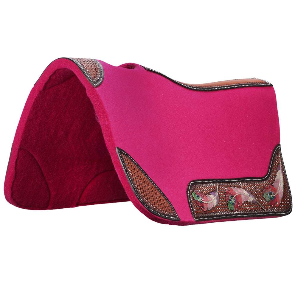 Fort Worth Feather Tooled Felt Saddle Pad