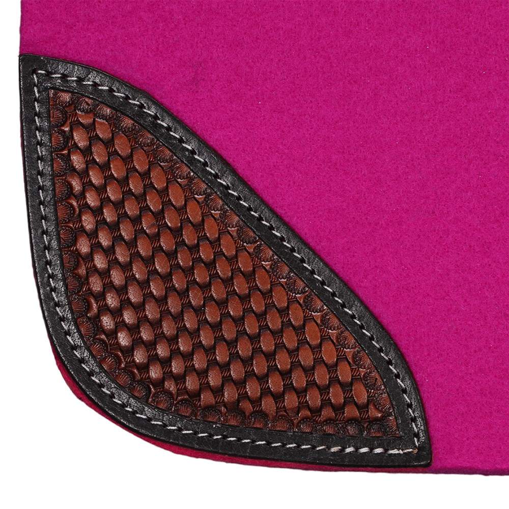 Fort Worth Feather Tooled Felt Saddle Pad