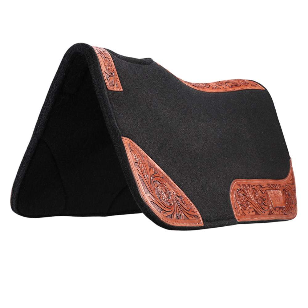 Fort Worth Floral Tooled Felt Saddle Pad