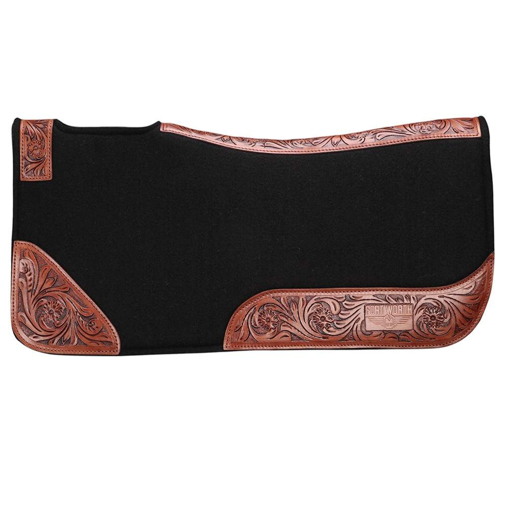 Fort Worth Floral Tooled Felt Saddle Pad