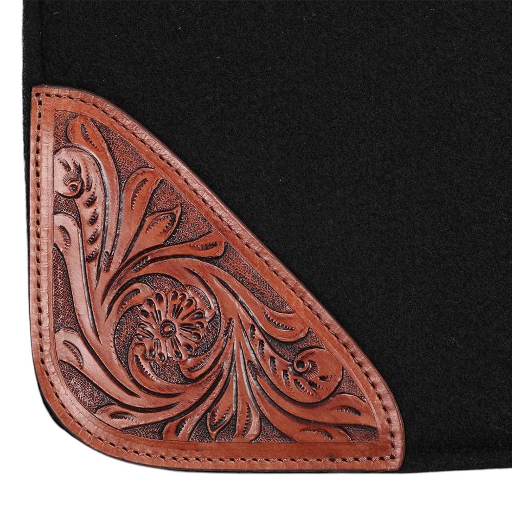 Fort Worth Floral Tooled Felt Saddle Pad