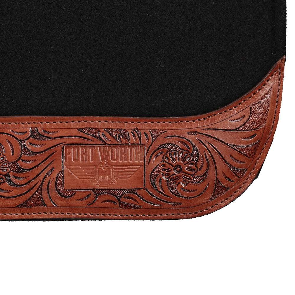 Fort Worth Floral Tooled Felt Saddle Pad