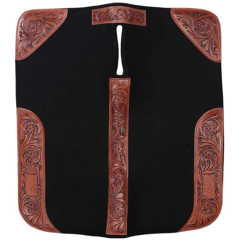Fort Worth Floral Tooled Felt Saddle Pad