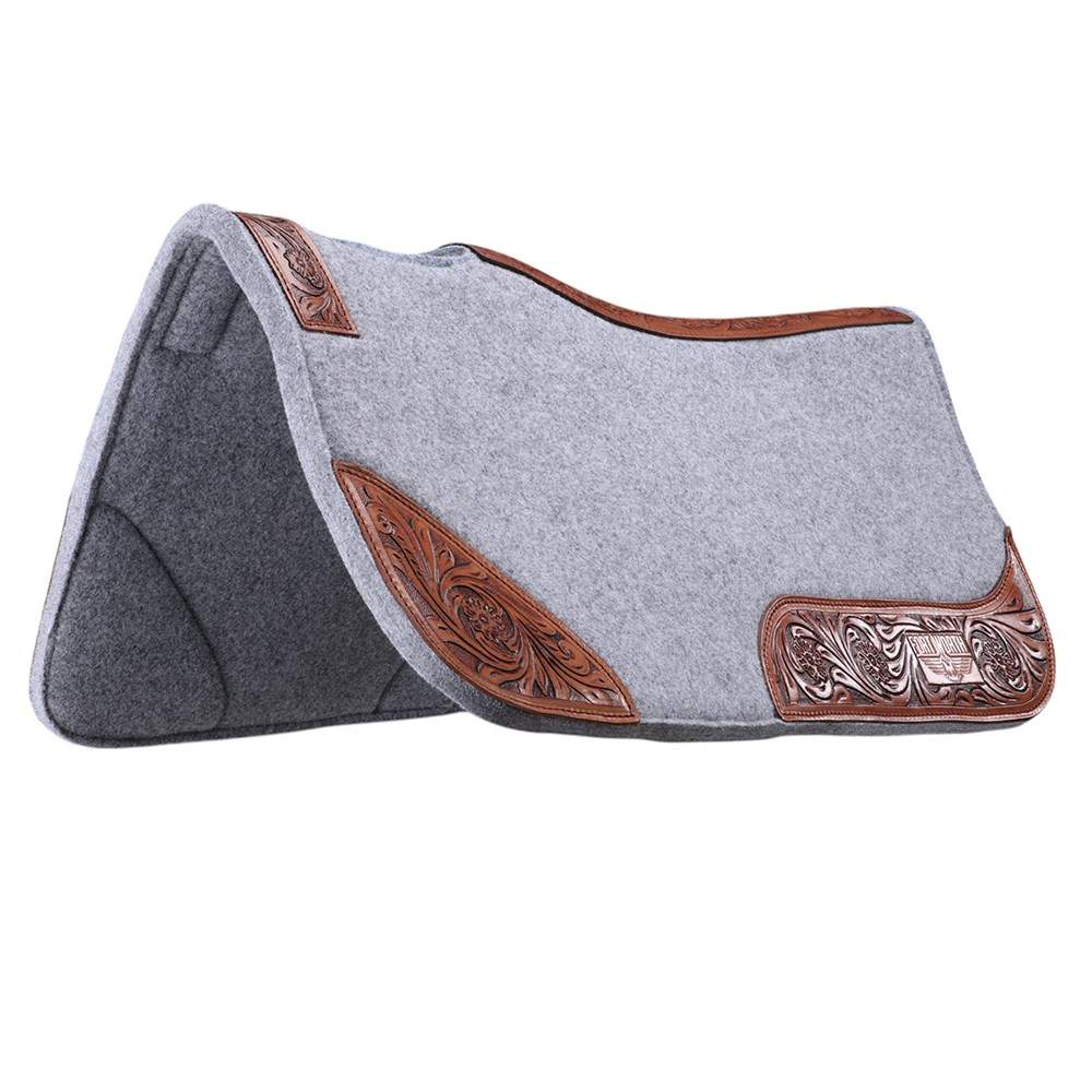 Fort Worth Floral Tooled Felt Saddle Pad