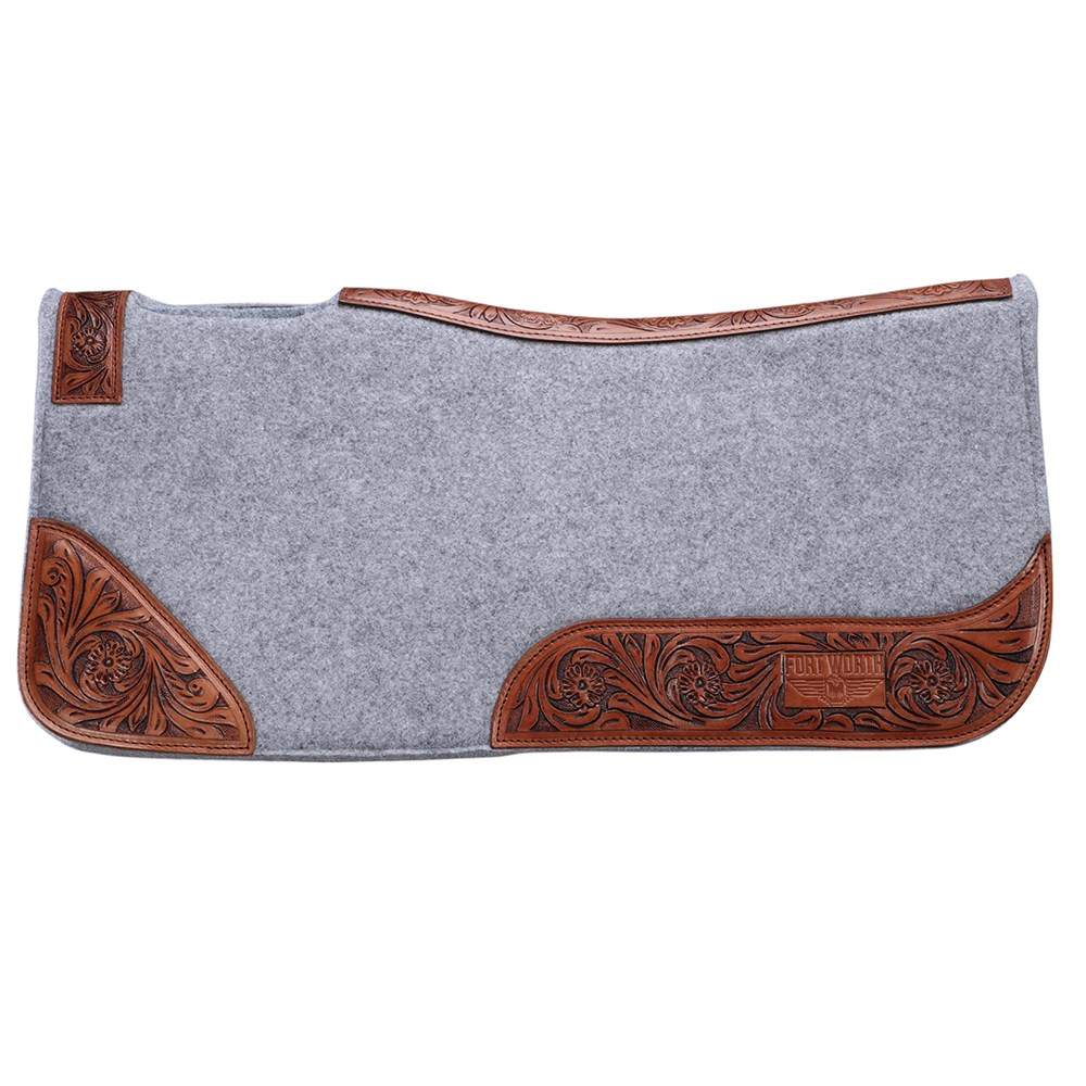 Fort Worth Floral Tooled Felt Saddle Pad