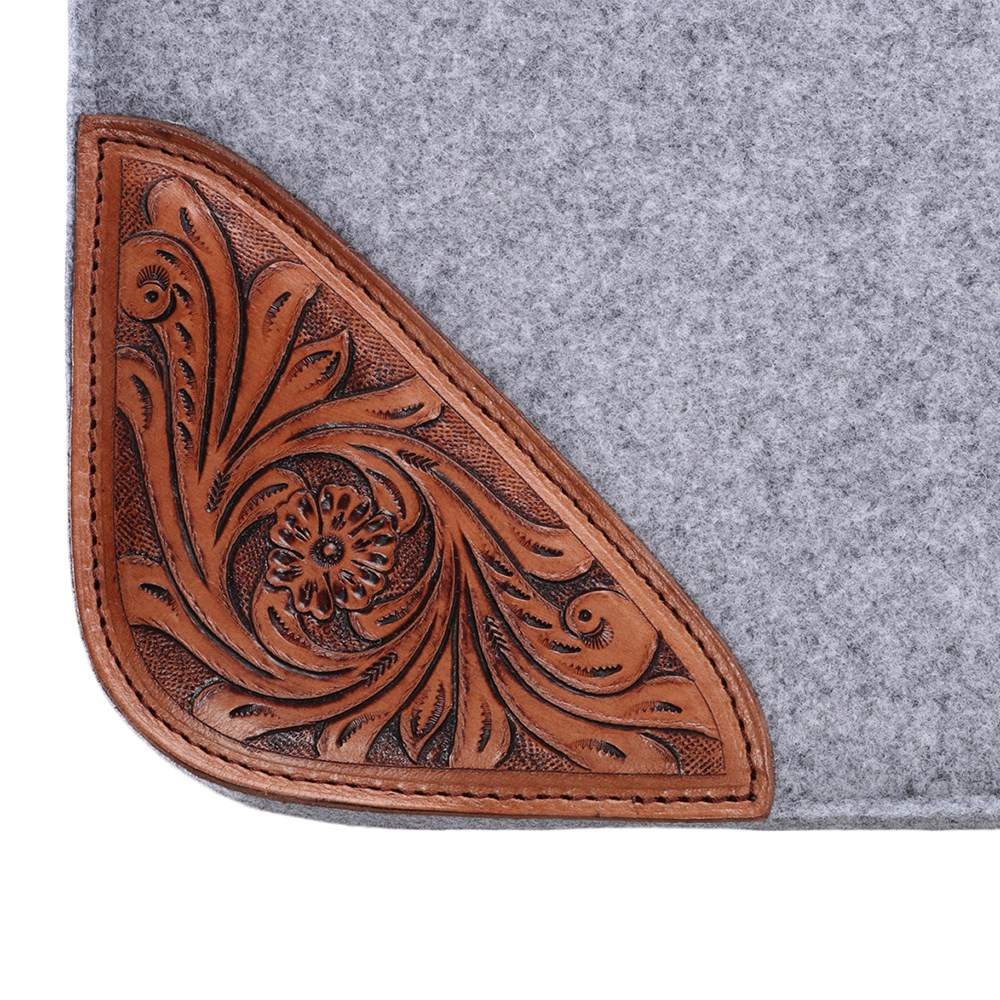 Fort Worth Floral Tooled Felt Saddle Pad
