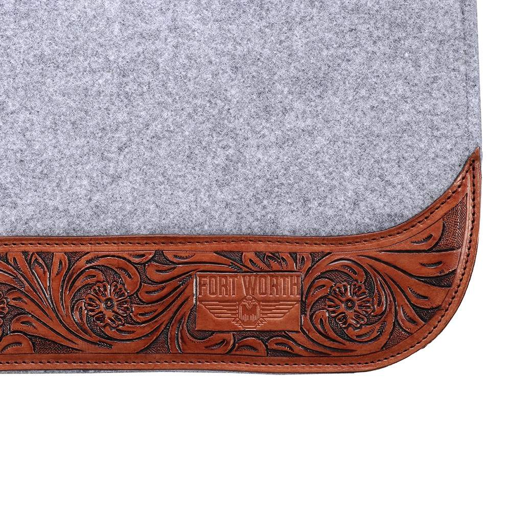 Fort Worth Floral Tooled Felt Saddle Pad