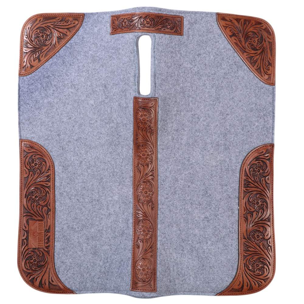 Fort Worth Floral Tooled Felt Saddle Pad